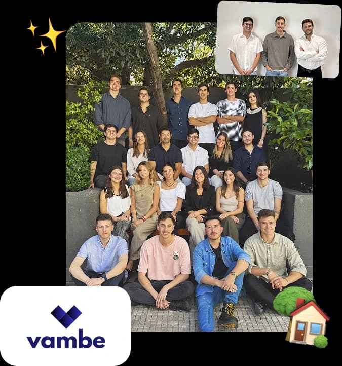 Equipo fundador de Vambe reunido en la casa donde nació la empresa